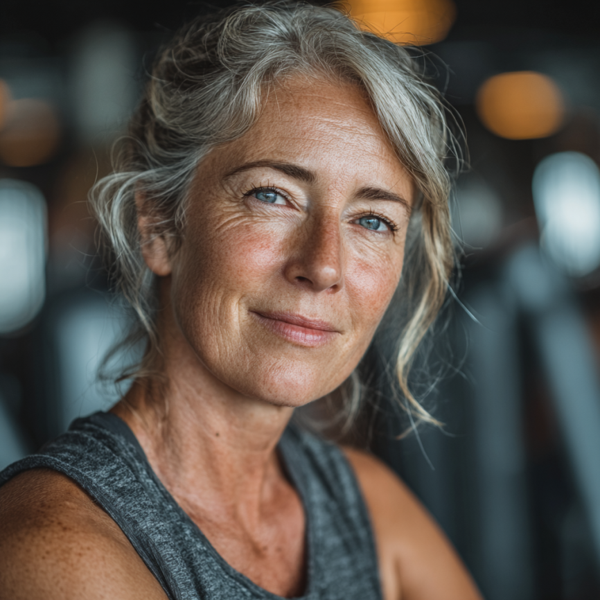 Група людей старшого віку займається йогою в парку